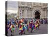 Masked dancers, Fiesta de la Virgen de la Soledad, Basilica of Our Lady of Solitude, Oaxaca, Mexico-Melissa Kuhnell-Stretched Canvas