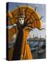 Masked Face and Costume at the Venice Carnival, Venice, Italy-Christian Kober-Stretched Canvas