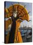 Masked Face and Costume at the Venice Carnival, Venice, Italy-Christian Kober-Stretched Canvas