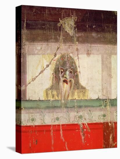 Masked Face, Detail from an Interior Wall, 25 BC - Ad 25 (Fresco)-Roman-Stretched Canvas