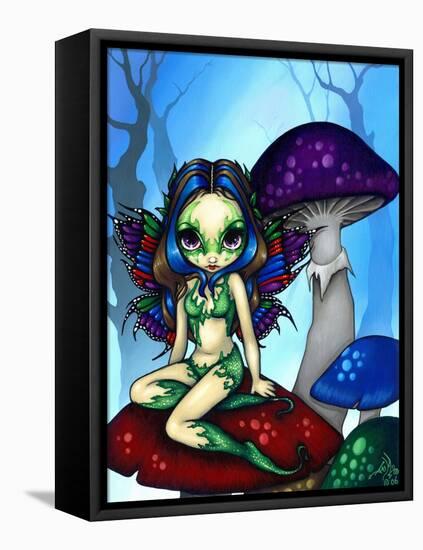 Masked Fairy on the Mushrooms-Jasmine Becket-Griffith-Framed Stretched Canvas