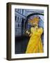 Masked Figure in Costume at the 2012 Carnival, with Ponte Di Sospiri in the Background, Venice, Ven-Jochen Schlenker-Framed Photographic Print