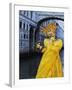 Masked Figure in Costume at the 2012 Carnival, with Ponte Di Sospiri in the Background, Venice, Ven-Jochen Schlenker-Framed Photographic Print