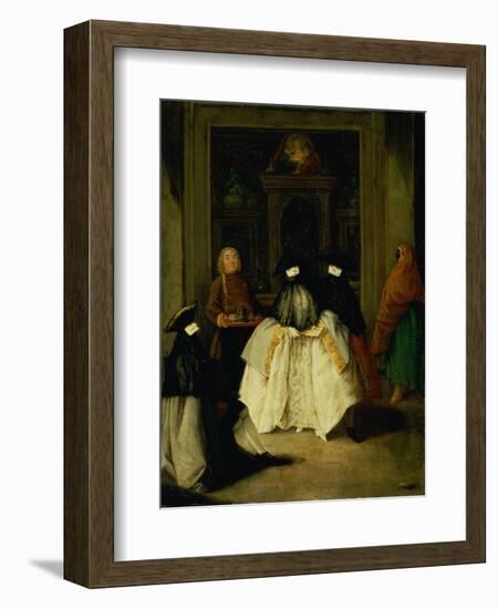 Masked Figures in a Venetian Coffee House-Pietro Longhi-Framed Giclee Print