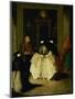 Masked Figures in a Venetian Coffee House-Pietro Longhi-Mounted Giclee Print