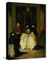 Masked Figures in a Venetian Coffee House-Pietro Longhi-Stretched Canvas