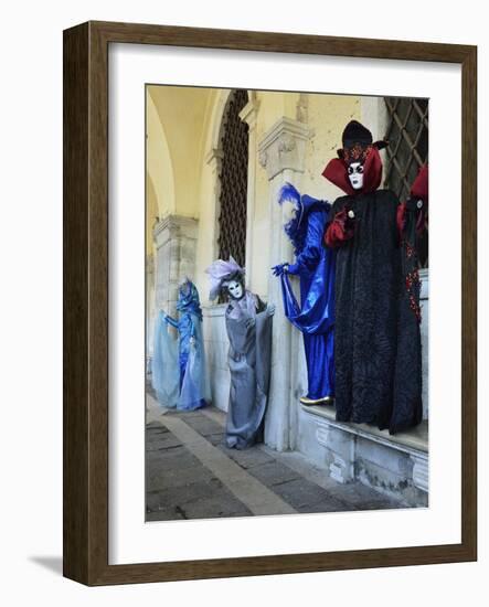 Masked Figures in Costume at the 2012 Carnival, Venice, Veneto, Italy, Europe-Jochen Schlenker-Framed Photographic Print