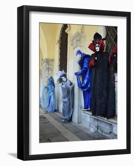 Masked Figures in Costume at the 2012 Carnival, Venice, Veneto, Italy, Europe-Jochen Schlenker-Framed Photographic Print