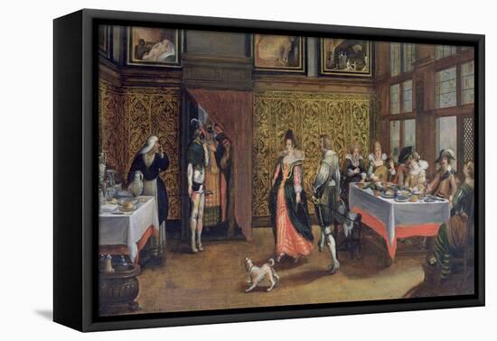 Masked Guests (Oil on Panel) (See 254068)-Flemish-Framed Stretched Canvas