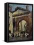 Masked People at the Portico of Octavia in Rome, Italy, 19th Century-null-Framed Stretched Canvas