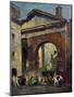 Masked People at the Portico of Octavia in Rome, Italy, 19th Century-null-Mounted Giclee Print