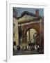 Masked People at the Portico of Octavia in Rome, Italy, 19th Century-null-Framed Giclee Print