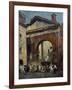 Masked People at the Portico of Octavia in Rome, Italy, 19th Century-null-Framed Giclee Print