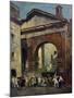 Masked People at the Portico of Octavia in Rome, Italy, 19th Century-null-Mounted Giclee Print