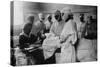 Masked Surgeons Operate While a Nurse Administers Ether, Ca. 1920-null-Stretched Canvas