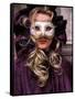 Masked Woman, Venice Carnival, Italy-Kristin Piljay-Framed Stretched Canvas