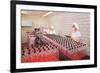 Masked Women Filling Bottles at Plant-null-Framed Art Print