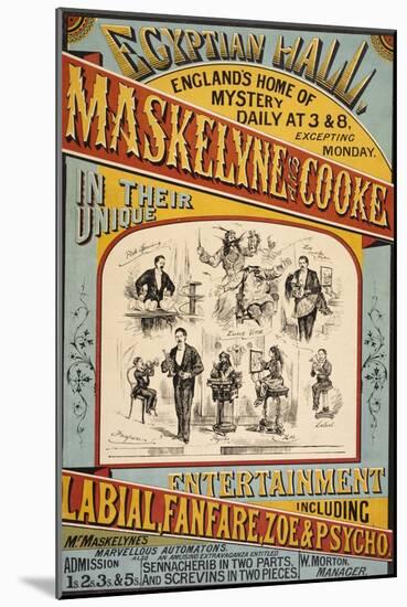 Maskelyne and Cooke's Entertainment at the Egyptian Hall in 1879. England's Home Of Mystery-Henry Evanion-Mounted Giclee Print