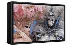 Masks and Costumes, Carnival, Venice, Veneto, Italy, Europe-Jean Brooks-Framed Stretched Canvas