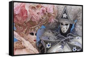 Masks and Costumes, Carnival, Venice, Veneto, Italy, Europe-Jean Brooks-Framed Stretched Canvas