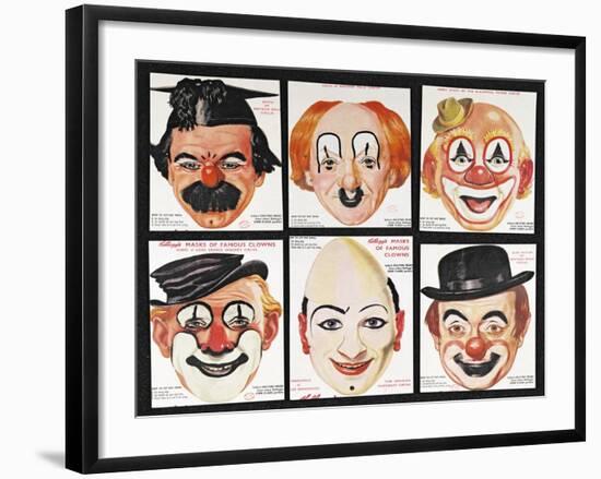 Masks of Famous Clowns, Kellogg Company of Great Britain-null-Framed Giclee Print