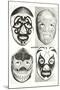 Masks of Mexican Wrestlers-null-Mounted Art Print