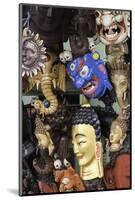 Masks on Sale in a Shop in Kathmandu, Nepal, Asia-John Woodworth-Mounted Photographic Print