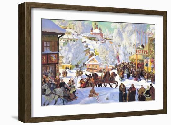 Maslanitsa; Shrovetide-Boris Kustodiyev-Framed Art Print