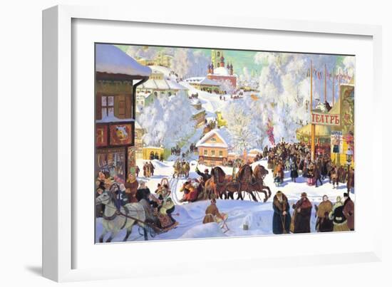 Maslanitsa; Shrovetide-Boris Kustodiyev-Framed Art Print