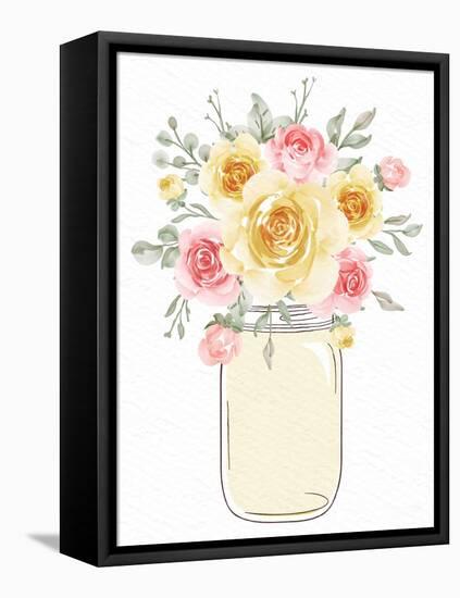 Mason Jar Floral 1-Kimberly Allen-Framed Stretched Canvas