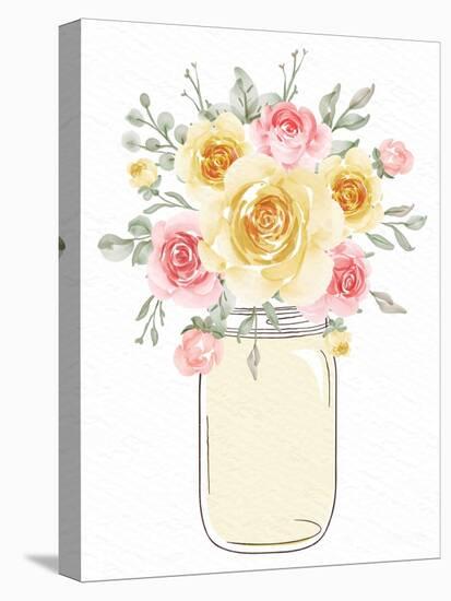 Mason Jar Floral 1-Kimberly Allen-Stretched Canvas