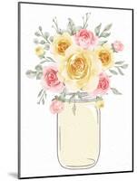 Mason Jar Floral 1-Kimberly Allen-Mounted Art Print