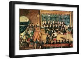 Masonic Initiation Ceremony of a Male Freemason, Early 19th Century-null-Framed Giclee Print
