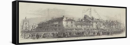 Masonic Procession at Bolton, Churchgate-null-Framed Stretched Canvas
