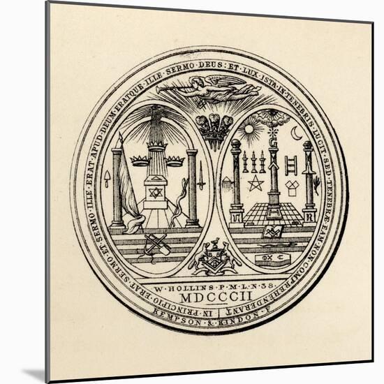 Masonic Seal, 1802, from 'The History of Freemasonry, Volume III', Published by Thomas C. Jack,…-null-Mounted Giclee Print