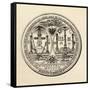 Masonic Seal, 1802, from 'The History of Freemasonry, Volume III', Published by Thomas C. Jack,…-null-Framed Stretched Canvas