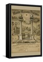 Masonic Symbols - Master Masons Diploma-null-Framed Stretched Canvas