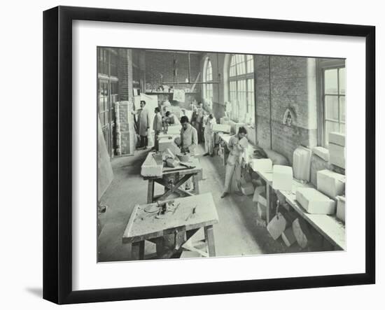 Masonry Students, School of Building, Brixton, London, 1911-null-Framed Photographic Print