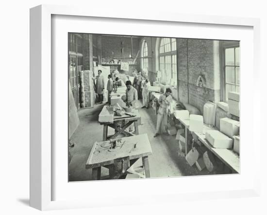 Masonry Students, School of Building, Brixton, London, 1911-null-Framed Photographic Print