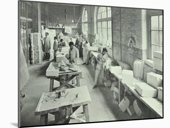 Masonry Students, School of Building, Brixton, London, 1911-null-Mounted Photographic Print