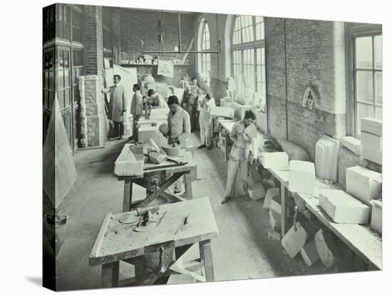 Masonry Students, School of Building, Brixton, London, 1911-null-Stretched Canvas