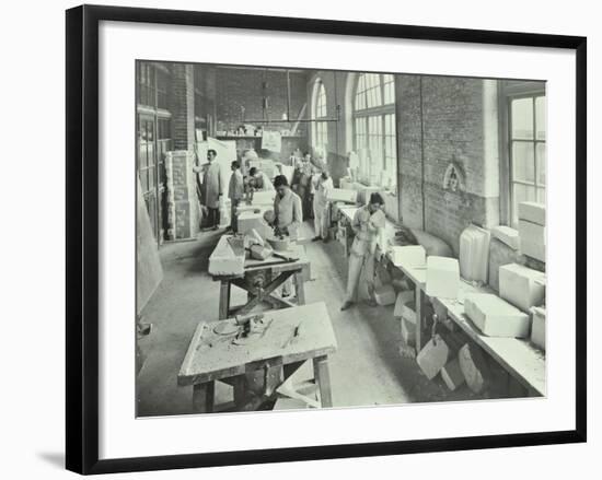 Masonry Students, School of Building, Brixton, London, 1911-null-Framed Photographic Print