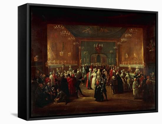 Masquerade at King's Theatre in London, Ca 1724-Giuseppe Grisoni-Framed Stretched Canvas