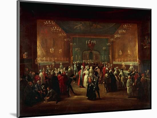 Masquerade at King's Theatre in London, Ca 1724-Giuseppe Grisoni-Mounted Giclee Print