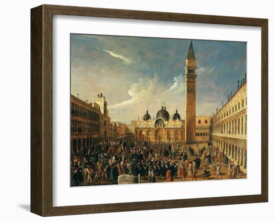 Masquerade in Saint Mark's Square, Venice, Italy, on Last Day of Carnival-Gabriele Bella-Framed Giclee Print