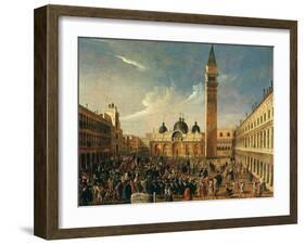 Masquerade in Saint Mark's Square, Venice, Italy, on Last Day of Carnival-Gabriele Bella-Framed Giclee Print