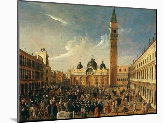 Masquerade in Saint Mark's Square, Venice, Italy, on Last Day of Carnival-Gabriele Bella-Mounted Giclee Print