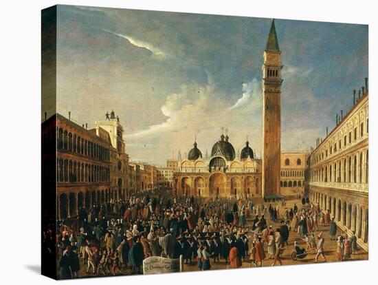 Masquerade in Saint Mark's Square, Venice, Italy, on Last Day of Carnival-Gabriele Bella-Stretched Canvas