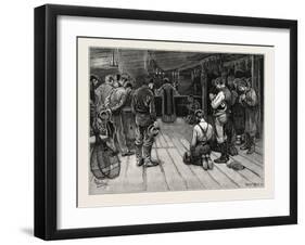 Mass in a Lumber Shanty, Lumbering, Canada, Nineteenth Century-null-Framed Giclee Print