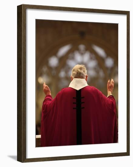 Mass in Quimper Cathedral, Quimper, Finistere, Brittany, France, Europe-null-Framed Photographic Print